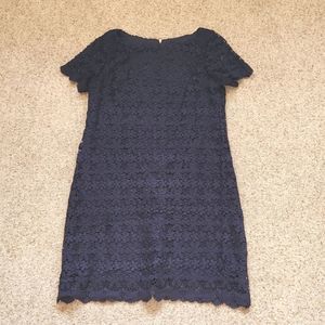 Jessica Howard Navy Blue Lace Short Sleeve Womens Dress